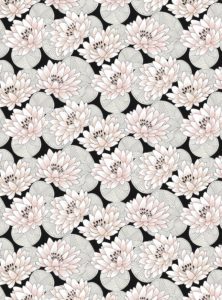 tissu coton enduit nénuphar dragée