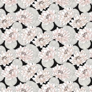 tissu coton enduit nénuphar dragée