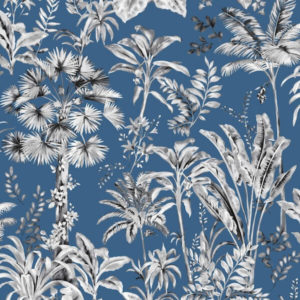 tissu coton ameublement wonderland bleu