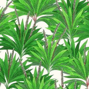 tissu coton ameublement small palm creme