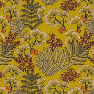 tissu velours imprimés victoria jaune
