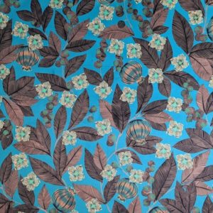 tissu velours imprimés fruit du paradis vert