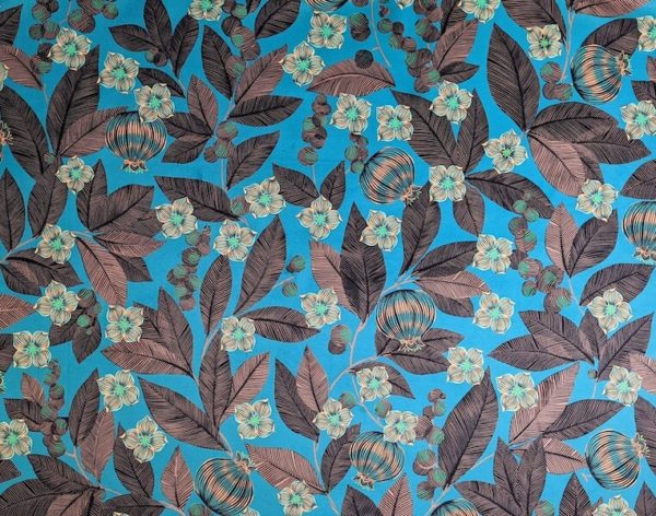 tissu velours imprimés fruit du paradis vert