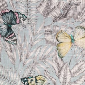 tissu lin imprimé bohemian bleu