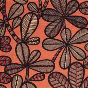 tissu lin imprimé fao rose
