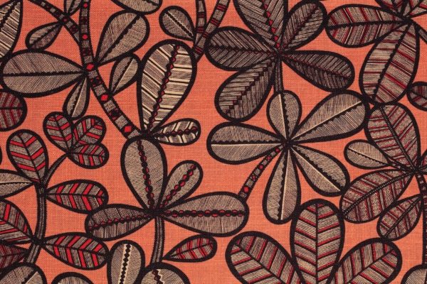 tissu lin imprimé fao rose